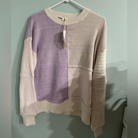 Mystree Sweaters - NWT Mystree Lilac/Cream/Blush Color Block Sweater